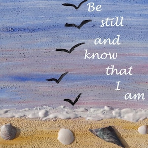 Be Still and  Know That I  am God - Seashore  Greeting card with envelope