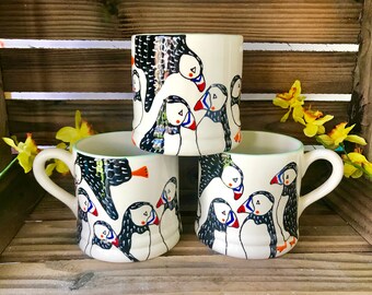 Shells and winter seaside colors hand painted coffee cup Shells and winter seaside colors hand painted coffee cup