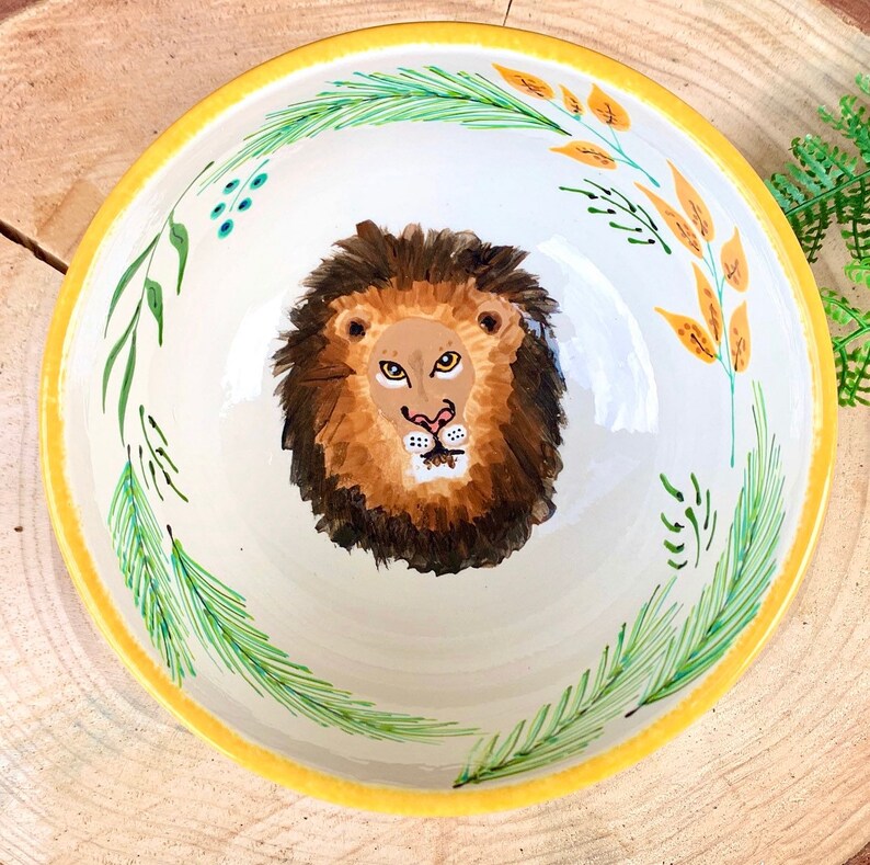 African Animal Bowls Hand Painted Ceramics Dinnerware Etsy