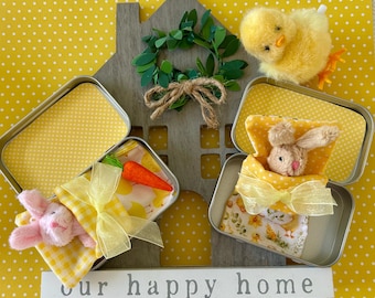 Pocket Bunny in Tin: Easter Basket Toy, Worry Pet