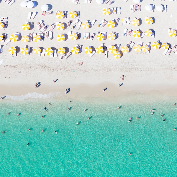 Miami Beach - Yellow and White III - Aerial Beach Photography  - Wall Art - Home Decor - Coastal Living - South Beach - Southern Florida