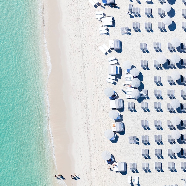 Miami Beach - Grey II - Aerial Beach Photography - Florida - Wall Art - Home Decor - Coastal - Southern Florida - Coastline - South Beach