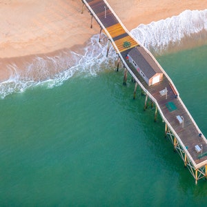 Belmar XV - Sunrise - Jersey Shore Aerial Beach Photography - Wall Art - Home Decor - New Jersey - NJ - Coastal Living - Fishing Pier
