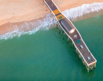 Belmar XV - Sunrise - Jersey Shore Aerial Beach Photography - Wall Art - Home Decor - New Jersey - NJ - Coastal Living - Fishing Pier