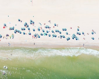 Sea Bright Beach Club IX - Aerial Beach Photography - Jersey Shore - Wall Art - Home Decor - New Jersey - NJ - Coastal Living - Green