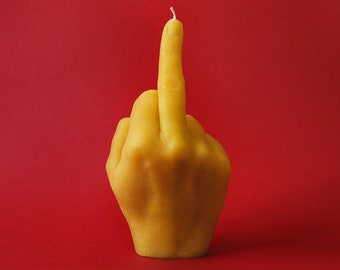 Candela a mano-F*ck- EX VOTO -100% Cera d'api -Mano curativa