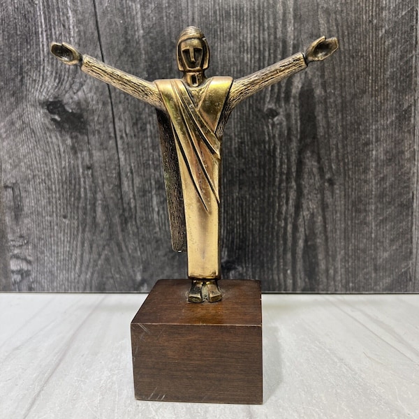 Vintage Jesus Figurine Gilderhus 1970 SDA Christ the Redeemer MCM Mid Century