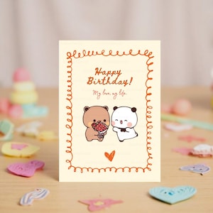 My Love, My Life Happy Birthday | Bubu Dudu - Cute Birthday Card | Happy Birthday to You | Gift for Boyfriend, Girlfriend, Husband, Wife Her