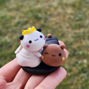 Braut und Bräutigam Bubu Dudu Mini Figur / Peach Goma Miniatur / Paar Liebe Geschenk