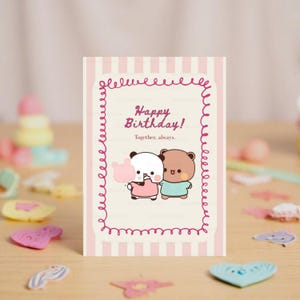 Together, Always | Bubu Dudu - Cute Birthday Card | Happy Birthday to You | Gift for Boyfriend, Girlfriend, Husband, Wife, Him, Her