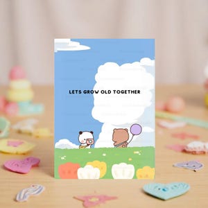 Laten we samen oud worden | Leuke jubileumkaart | Cadeau voor vriend, vriendin, man, vrouw, hem en haar - beer Bubu Dudu