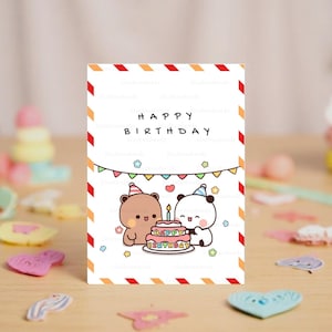 Feliz Aniversário | Ilustração de Bubu Dudu | Feliz Aniversário para Você | Presente para Namorado, Namorada, Marido, Esposa, Ele, Ela