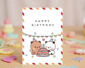 Happy Birthday | Bubu Dudu Illustration | Happy Birthday to You | Gift for Boyfriend, Girlfriend, Husband, Wife, Him, Her