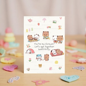 Let&#39;s Age Together | Bubu Dudu - Cute Birthday Card | Happy Birthday to You | Gift for Boyfriend, Girlfriend, Husband, Wife, Him, Her