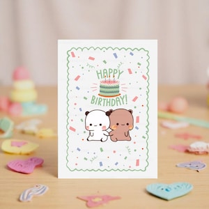 Cute Happy Birthday Couple Card  | Bubu Dudu Birthday Card | Happy Birthday to You | Gift for Boyfriend, Girlfriend, Husband, Wife, Him, Her