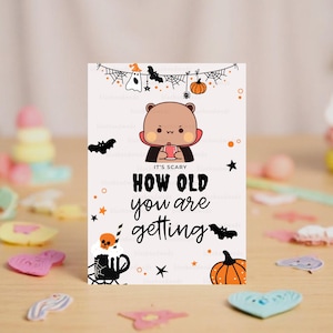 Grappige verjaardagskaart | Halloween | Het is eng hoe oud je wordt | Cadeau voor vriend, vriendin, man, vrouw, hem en haar - Bubu Dudu