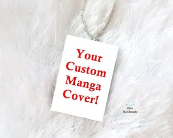 Custom Manga Cover - Mini Manga Book Pin/Keychain/Necklace - Custom book cover - Mini Book - Gift for him Gift for her