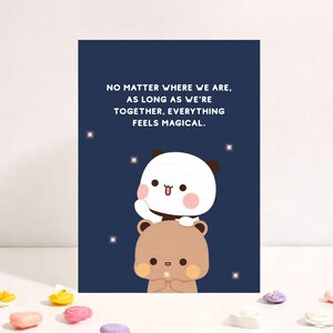 Everything Feels Magical | Cute Anniversary Card | Gift for Boyfriend, Girlfriend, Husband, Wife, Him, Her - Bubu Dudu Bear