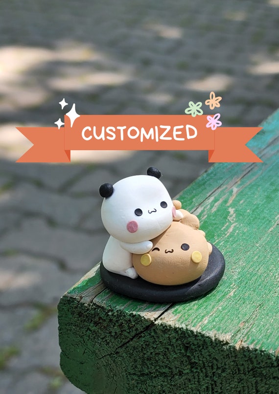 Dudu Bubu CUSTOMIZED Mini Figur / Pfirsich Goma Miniatur / Paar