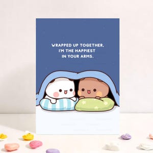 I&#39;m The Happiest In Your Arms | Cute Anniversary Card | Gift for Boyfriend, Girlfriend, Husband, Wife, Him, Her - Bubu Dudu Bear