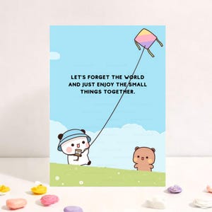 Let&#39;s Forget The World  Cute Anniversary Card | Gift for Boyfriend, Girlfriend, Husband, Wife, Him, Her - Bubu Dudu Bear
