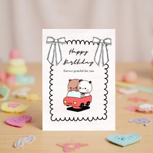 Für immer dankbar für Sie | Bubu Dudu - Karte zum Geburtstag | Alles Gute zum Geburtstag | Geschenk für Freund, Freundin, Mann, Frau, Ihn, Sie