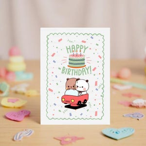 Niedliche Liebeskarte | Bubu Dudu - Karte zum Geburtstag | Alles Gute zum Geburtstag | Geschenk für Freund, Freundin, Mann, Frau, Ihn, Sie