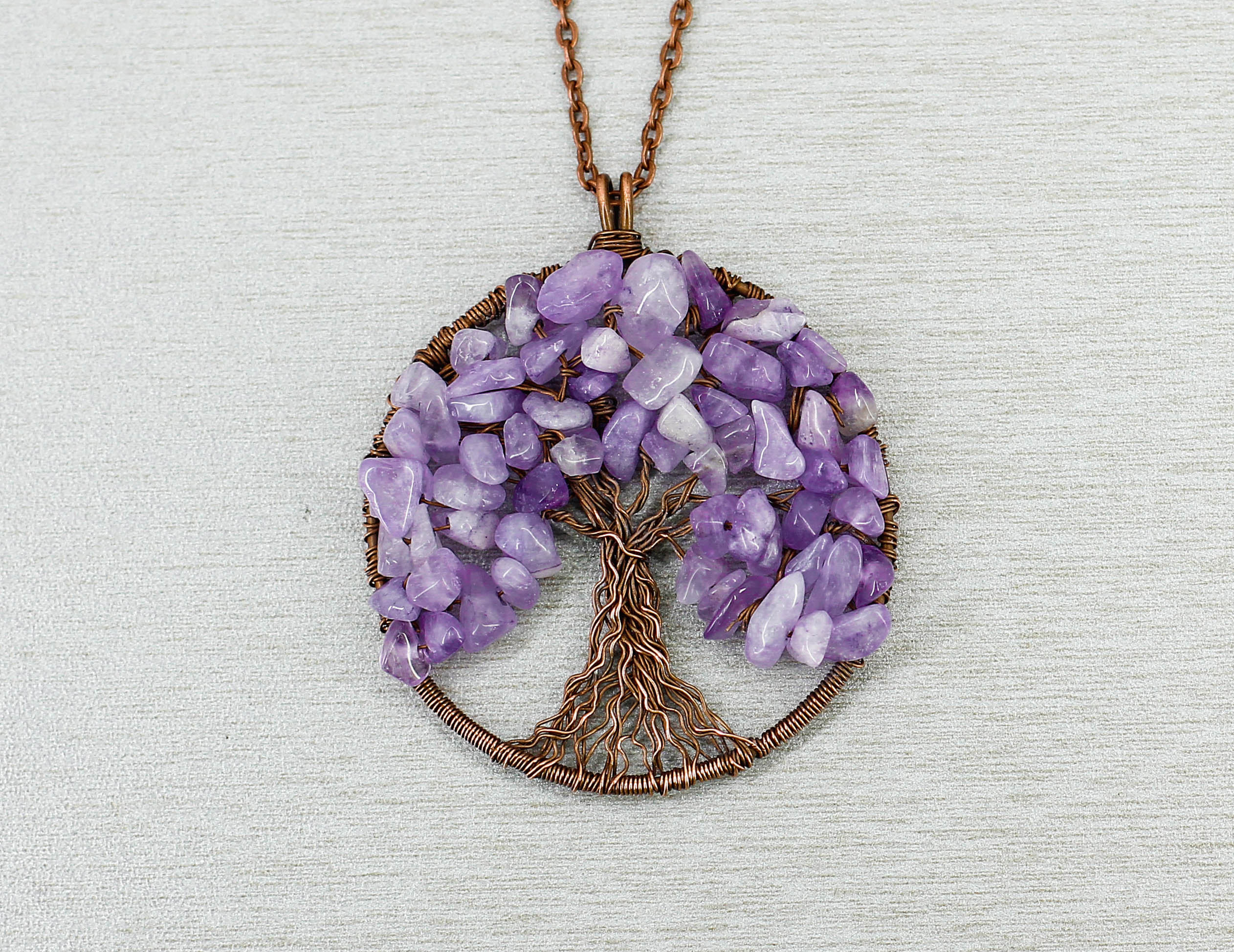 Tree Of Life Pendant Necklace Raw Amethyst Jewelry Happy Etsy Tree Of Life Pendant Necklace Raw Amethyst Jewelry Happy Etsy
