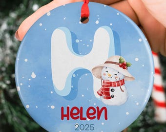Letter Name Ornament, 2025 Family Ornament, Kid Ornament, Personalized Initial Ornament, Family Christmas Ornament, Christmas Gift for Kids