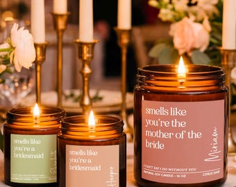 Vela con aroma a dama de honor, regalos para damas de honor, regalos para la fiesta de bodas, propuesta para la dama de honor principal, recuerdos para la fiesta de bodas
