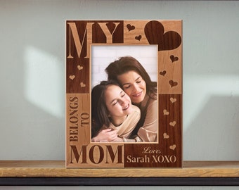 Personalized Picture Frame for Mom from Kids, Wood Photo Frame, Best Mom Ever, Gift For Mom, Gift For Her, Custom Gifts for Mom