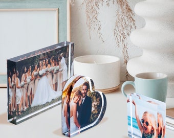 Photo Gifts, Photo Block, Acrylic Custom Picture Frame, Acrylic Block, Wedding Gift, Anniversary Gift, Engagement Gift, Gifts for Her