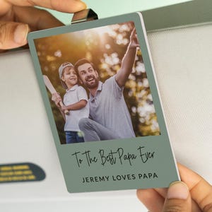Custom Dad Photo Car Visor Clip, Birthday Gifts For Dad, Drive Safe Daddy, Gift for Dad from Daughter, Kids, Custom Car Visor Clip for Dad