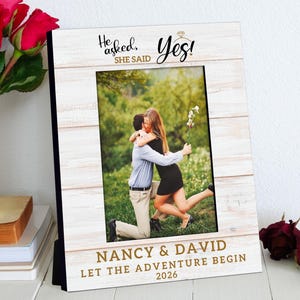 Engagement Gifts for Couple Picture Frame, Engagement Frame, She Said Yes, Personalized Photo Frame for Couple, Couples Gift, Gift for Her