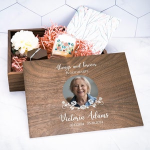 Memorial Gift Box, Personalized Wooden Memorial Photo Keepsake Box, Memorial Keepsake, Sympathy Gift, Bereavement Gift, Remembrance Gift