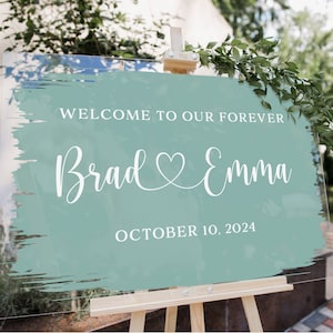 Acrylic Wedding Welcome Sign, Wedding Decor, Wedding Sign, Clear Acrylic Wedding Sign Wedding Entrance Sign Personalized Wedding Sign Couple