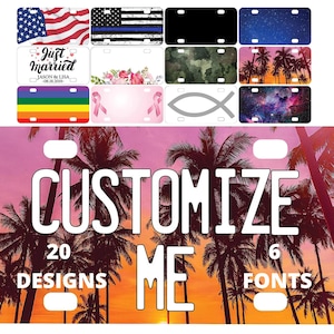 Custom License Plate, Personalized License Plate Frame for Cars & Bikes, Custom Car Tags, Add Text Logo Aluminum Novelty Front License Plate