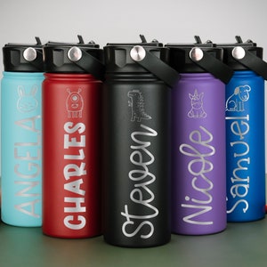 Back to School Kids Water Bottle, Personalized Water Bottle, Water Sports Bottle, Custom Kid Water Bottle, Engraved Bottle for Kids