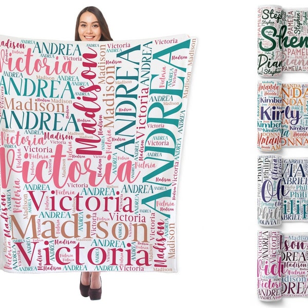 Personalized Blanket, Custom Blanket with Name, Name Blanket for Adults, Anniversary Gift, Throw Blanket Gift for Girlfriend, Gifts for Her