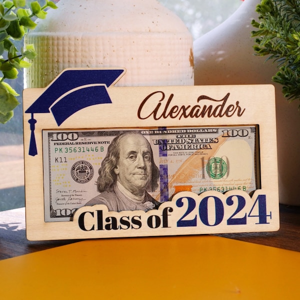 Graduation Money Holder Personalized, Graduation Gift, Class of 2024, High School Graduation Gift for Graduates High School Senior Grad Gift