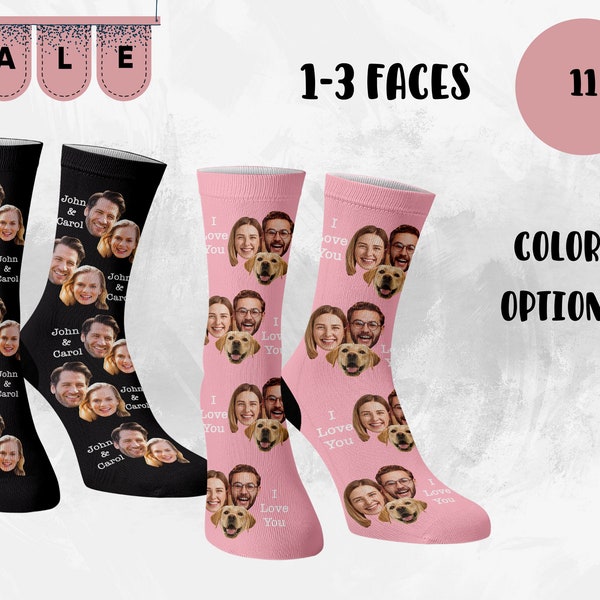 Personalized Gifts, Custom Socks w Text, Personalized Sock for Men & Women - Face Sock, Personalized Gifts for Him, Boyfriend Birthday Gift