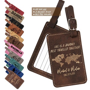 Luggage Tags Personalized, Engraved Luggage Tag, Luggage Tag, Travel Gift, Honeymoon Gifts, Gifts for Couple, Gift for Her, Wedding Gifts