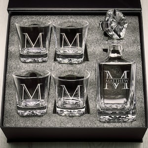 Anniversary Gifts for Him, Whiskey Decanter Set, Personalized Gifts for Him, Birthday Gift for Men, Custom Barware Set, Retirement Gift
