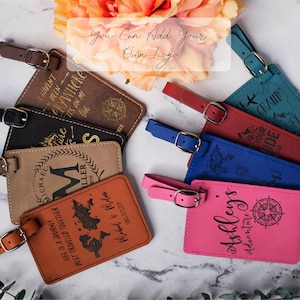 Luggage Tags Personalized, Custom Luggage Tags, Leatherette Travel Tags, Birthday Gift, Traveler Gift Luggage Tags Wedding Gift for Couple