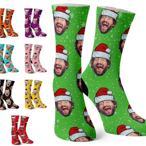 Custom Christmas Socks, Face Socks, Christmas Socks Personalized, Christmas Gag Gift, Picture Socks Customized Funny Photo Gift For Him, Her image 2