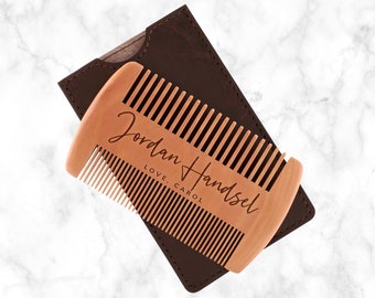 Beard Comb Personalized, Dad Birthday Gift, Anniversary Gifts for Him, Custom Wood Beard Comb, Men Gifts, Pocket Beard Comb, Groomsmen Gifts