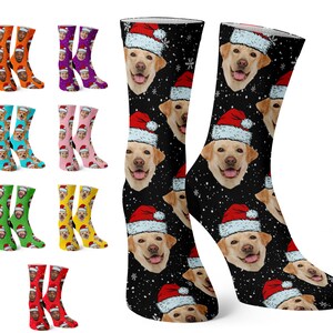 Custom Christmas Socks, Face Socks, Christmas Socks Personalized, Christmas Gag Gift, Picture Socks Customized Funny Photo Gift For Him, Her image 4