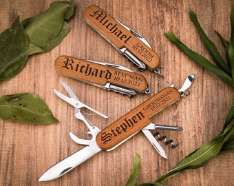 Multi Tool Pocket Knife, Custom Knife, Engraved Pocket Knife, Personalized Groomsmen Knife, Gift for the Groom, Husband, Wedding Gift