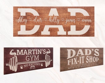 Personalized Dad Gift, Dad Sign with Kids Names, Personalized Gifts for Dad from Daughter, Gift from Kids, Dad Wood Sign, Dad Gift