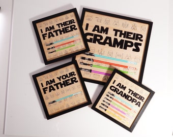 I Am Their Father Sign, Personalized Gifts for Dad, Dad Birthday Gifts, Custom Lightsaber Sign w/ Kids Names, Gift from Kids